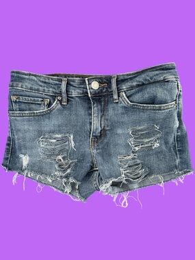 Perfectly Pre-Loved Distressed Levi Short Shorts 711 Skinny Size 27